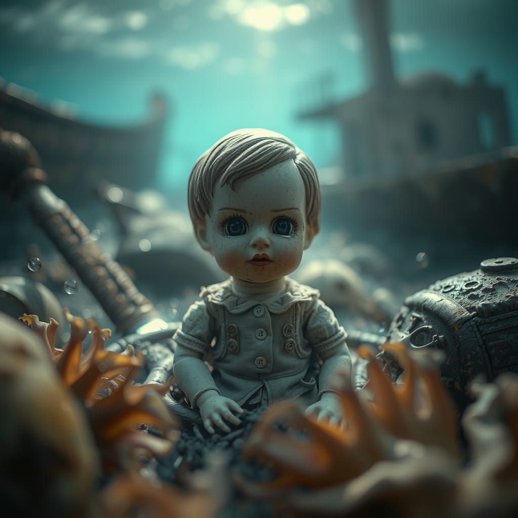 Haunting Porcelain Doll in Sunken Ship