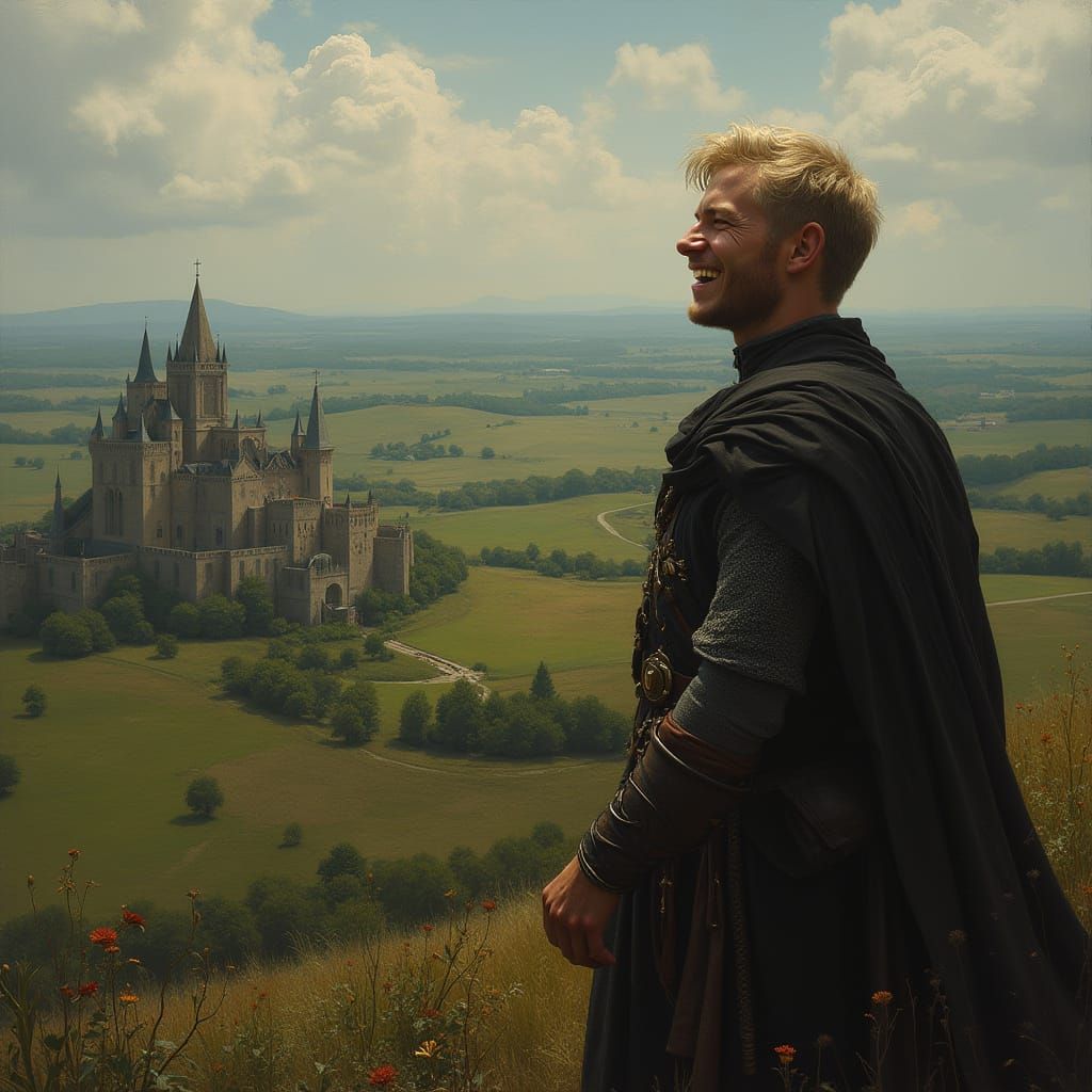 Feudal Land Baron Surveys His Estate