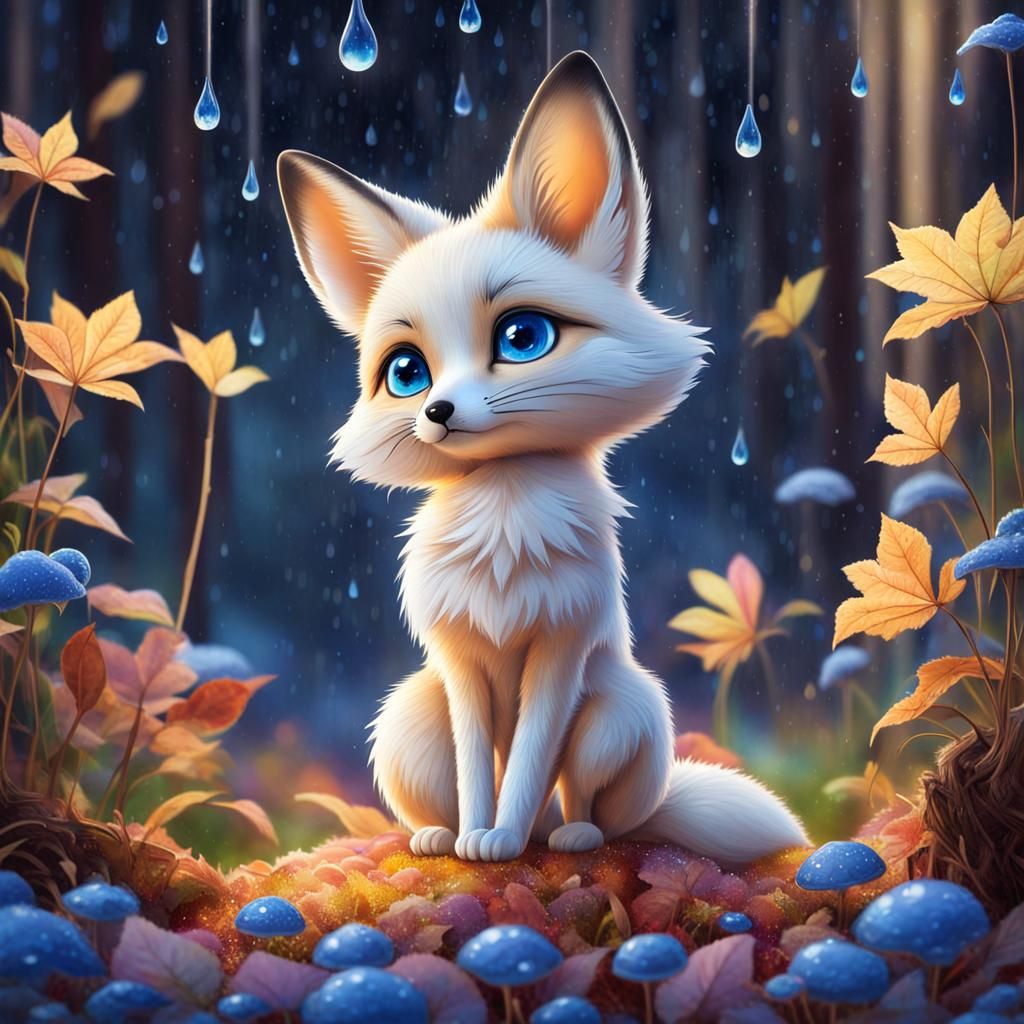 Sad Fennec Fox in Pixar Style Caricature