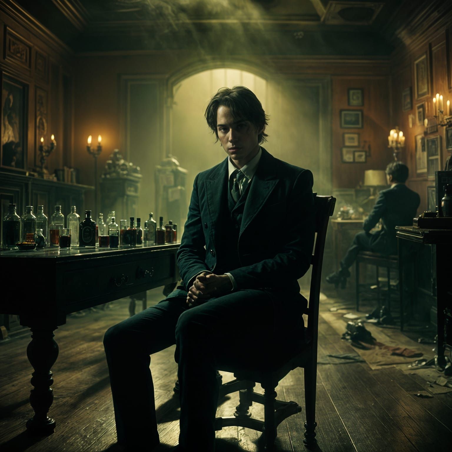 Dorian Gray in Opium Den: Cinematic Film Still