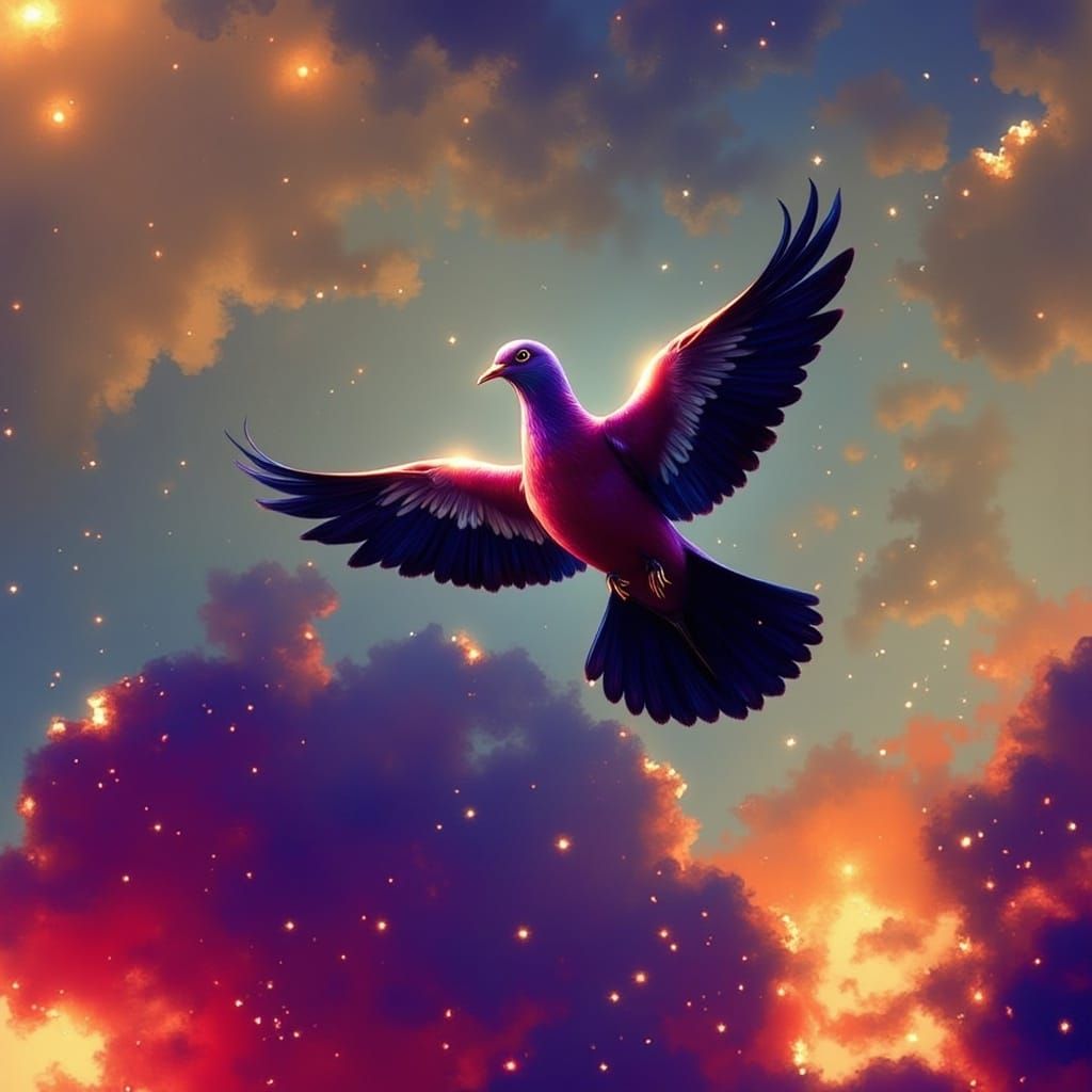 Hyperrealistic Dove in Vibrant Splendor