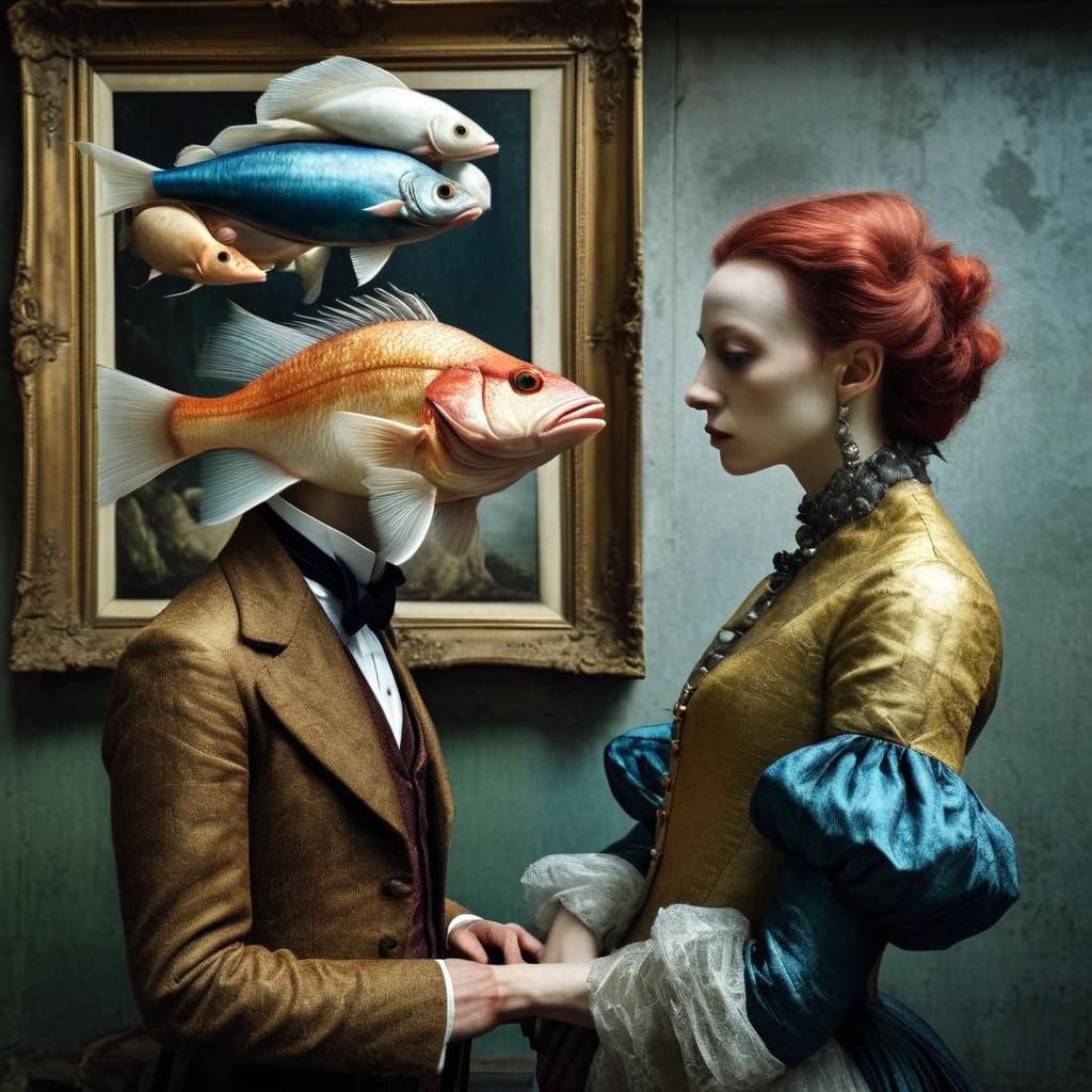 Detailed Maximalist Painting with Magical Light Effects