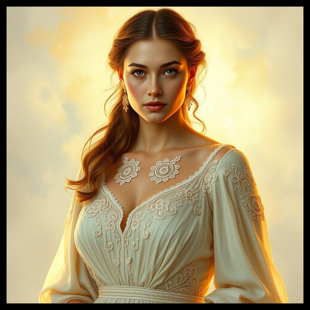 Timeless Elegance: A Serene Portrait of a Stately Woman