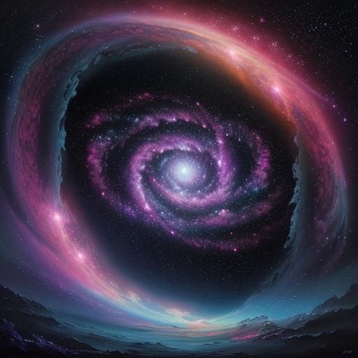 Rosette Nebula: Dreamy Impressionist Space Art