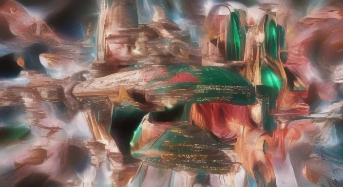 Ethereal Cosmic Starship: A Cyberpunk Masterpiece