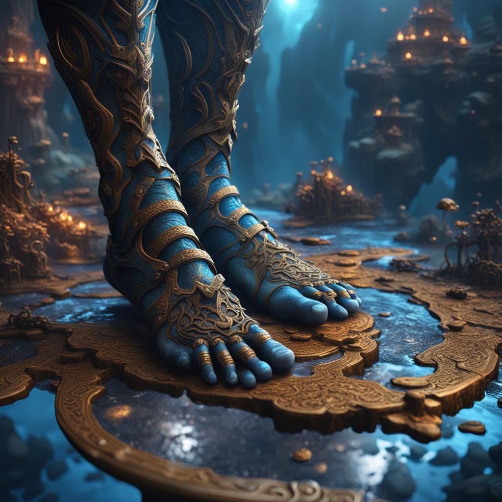 Detailed Matte Painting of Feet in Fantasy Style