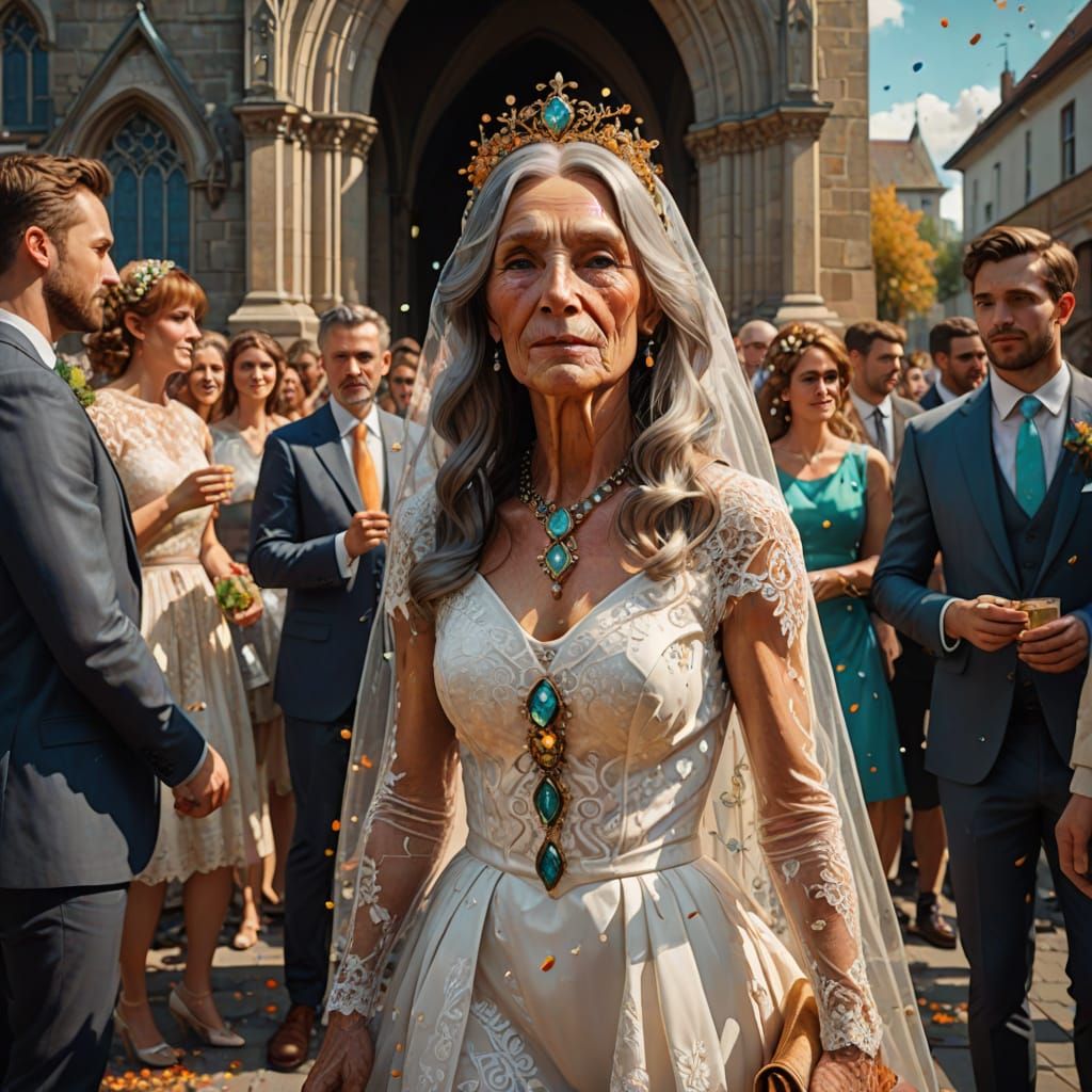 Glamorous Elderly Transvestite's Wedding Day Celebration