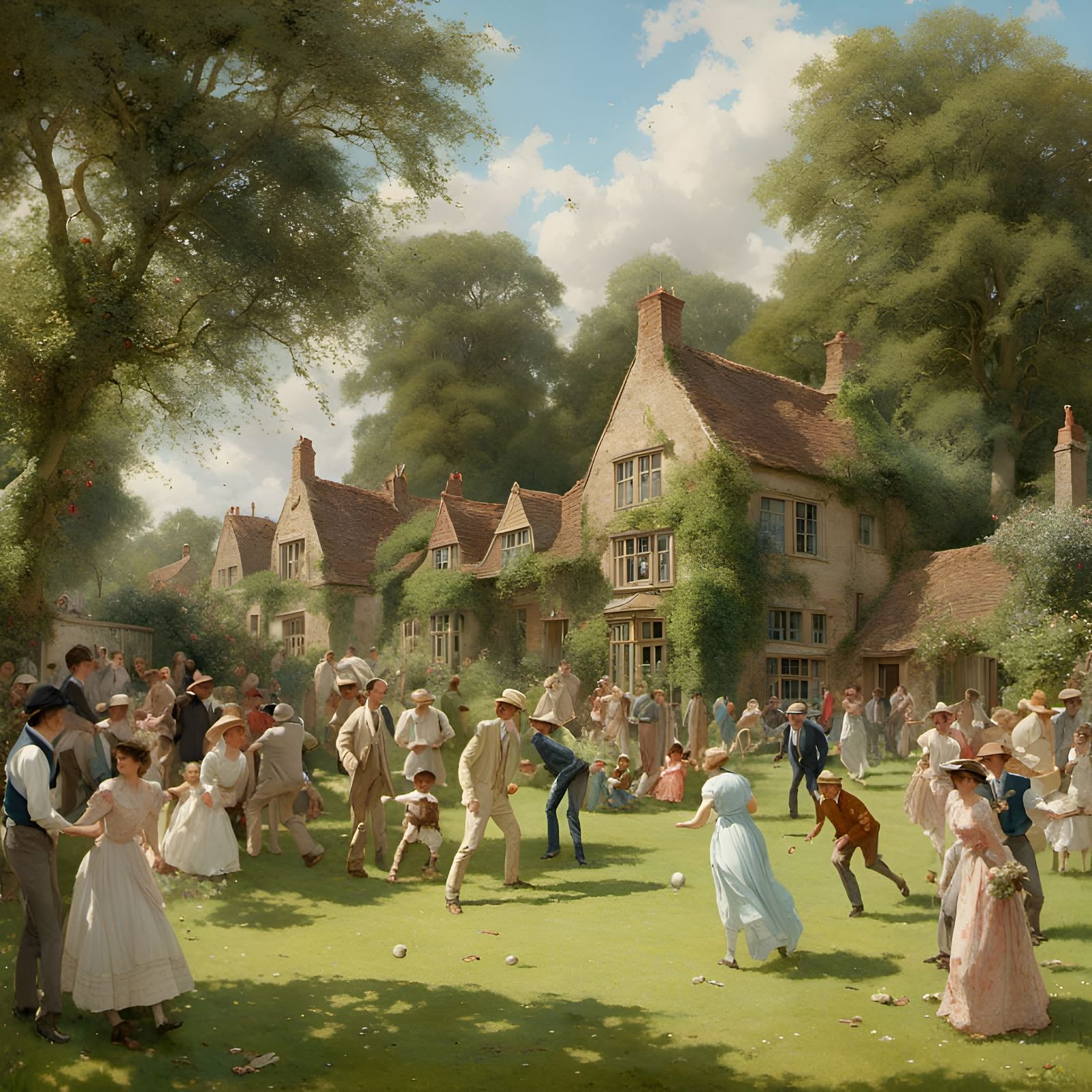 Cricket Match on the Village Green