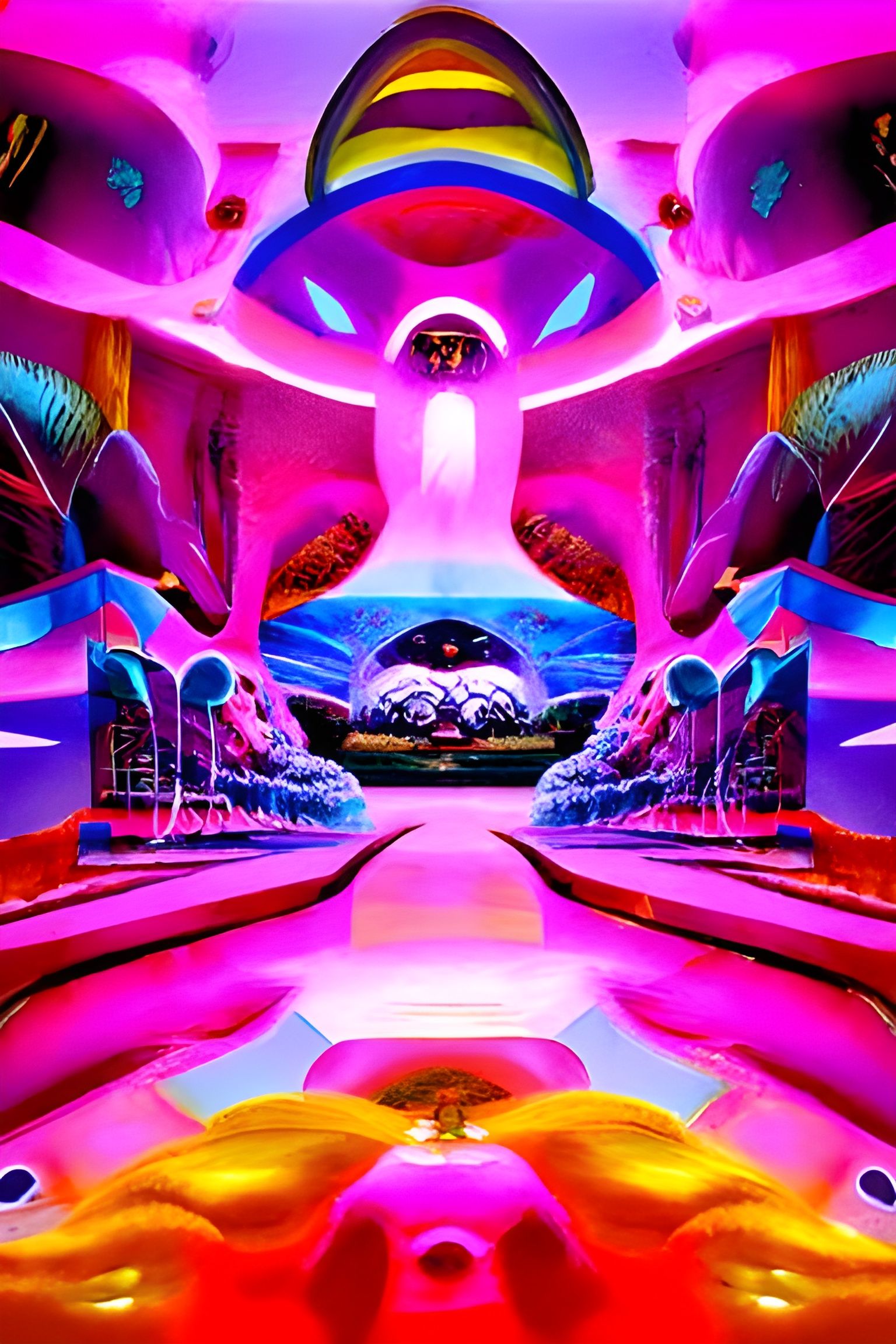 Psychedelic Journey Through an Iridescent Landscape