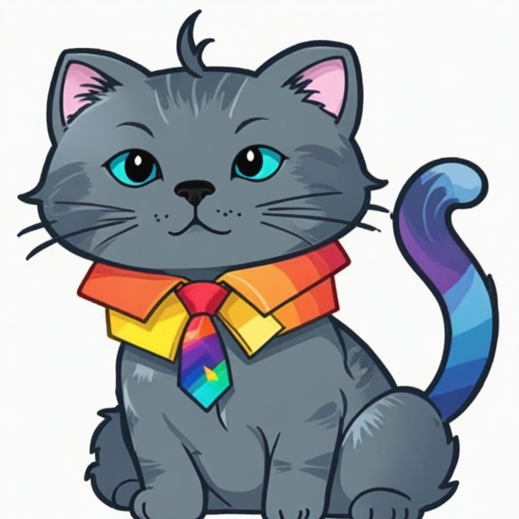 Feline Gentleman Wears Vibrant Tie
