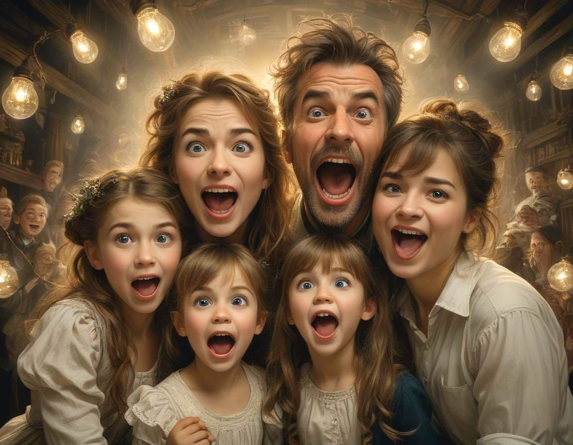 Hyperrealistic Family Portrait in Anime Style