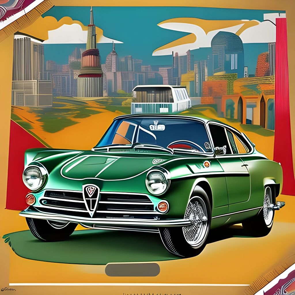 Alfa Romeo 1900C SS: Vintage 70s Poster Art