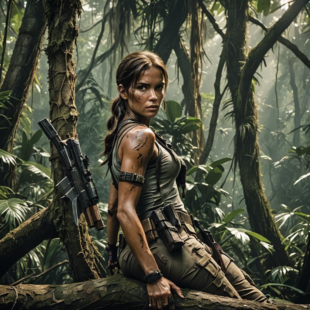 Lara Croft notices something moving in the trees above her. She's being hunted by a Yautja otherwise known as The Predat...