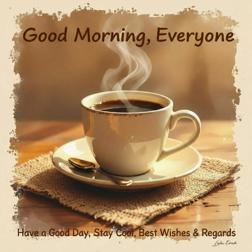 Steaming Coffee Cup on Textured Card