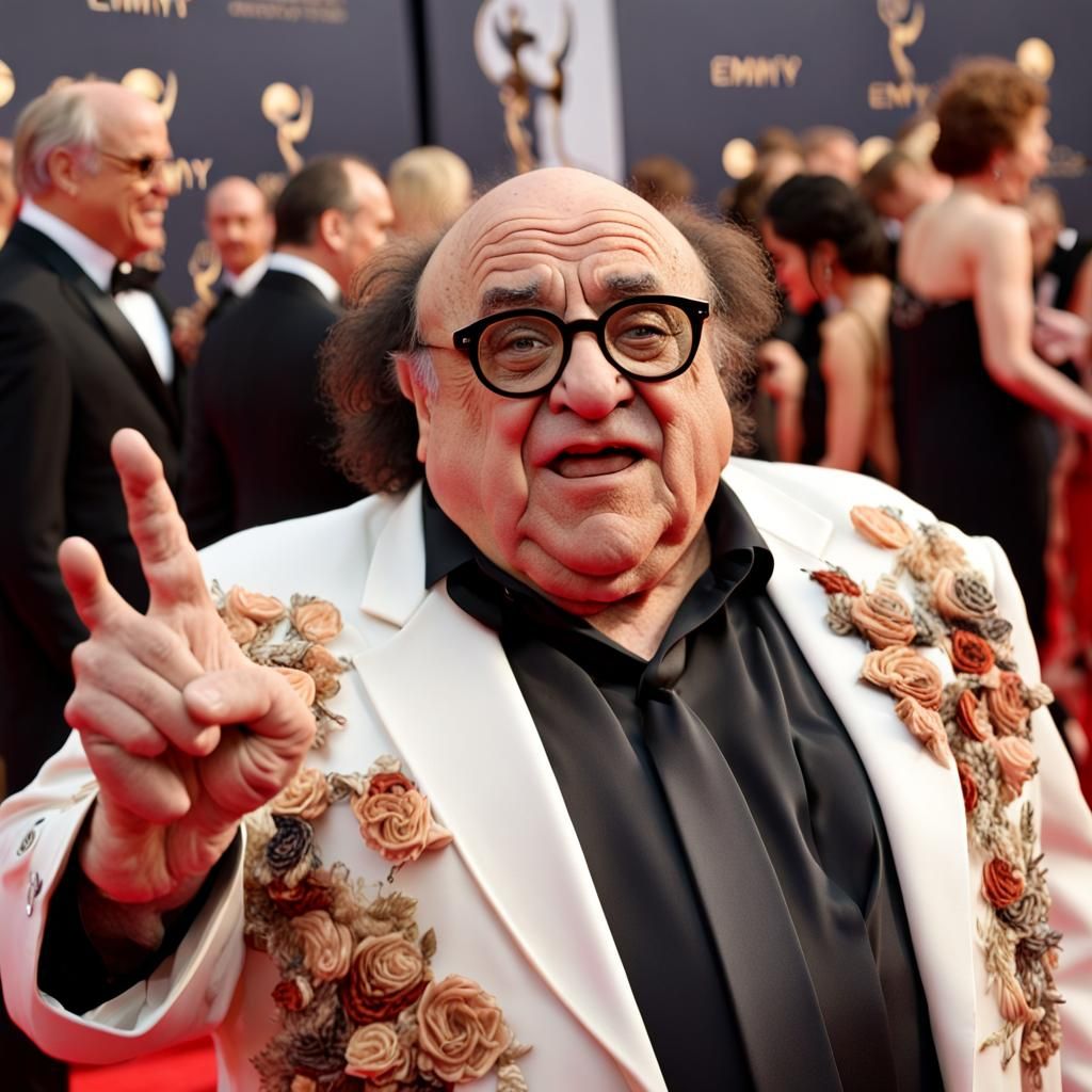 Danny Devito on the Red Carpet, Hyperrealistic Digital Art