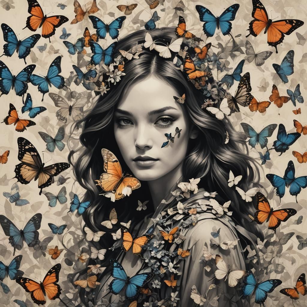 Ethereal Butterfly Woman Digital Art