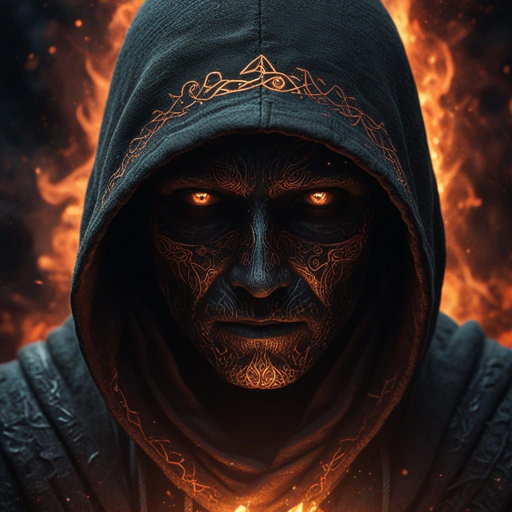 Mystic Hooded Figure in Dark Fantasy Art