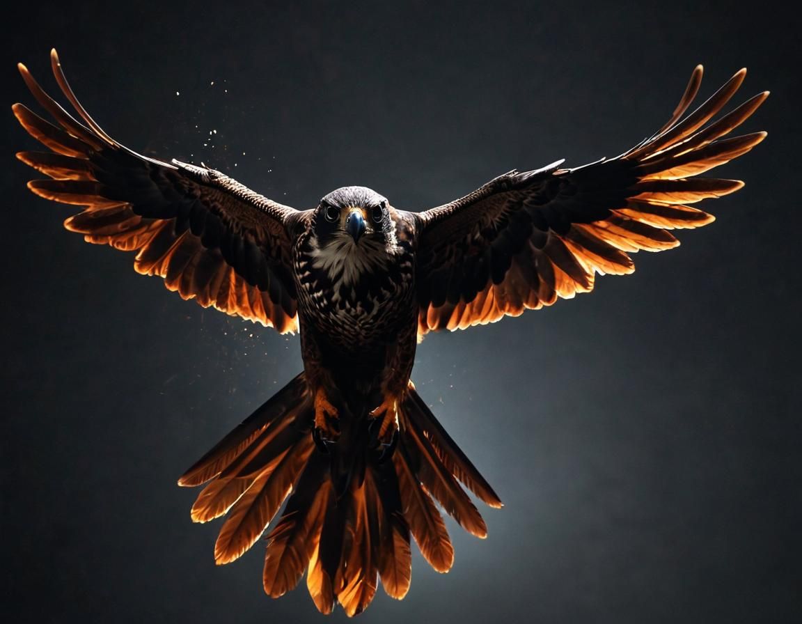 Falcon of Liquid Fire: Cinematic AI Art