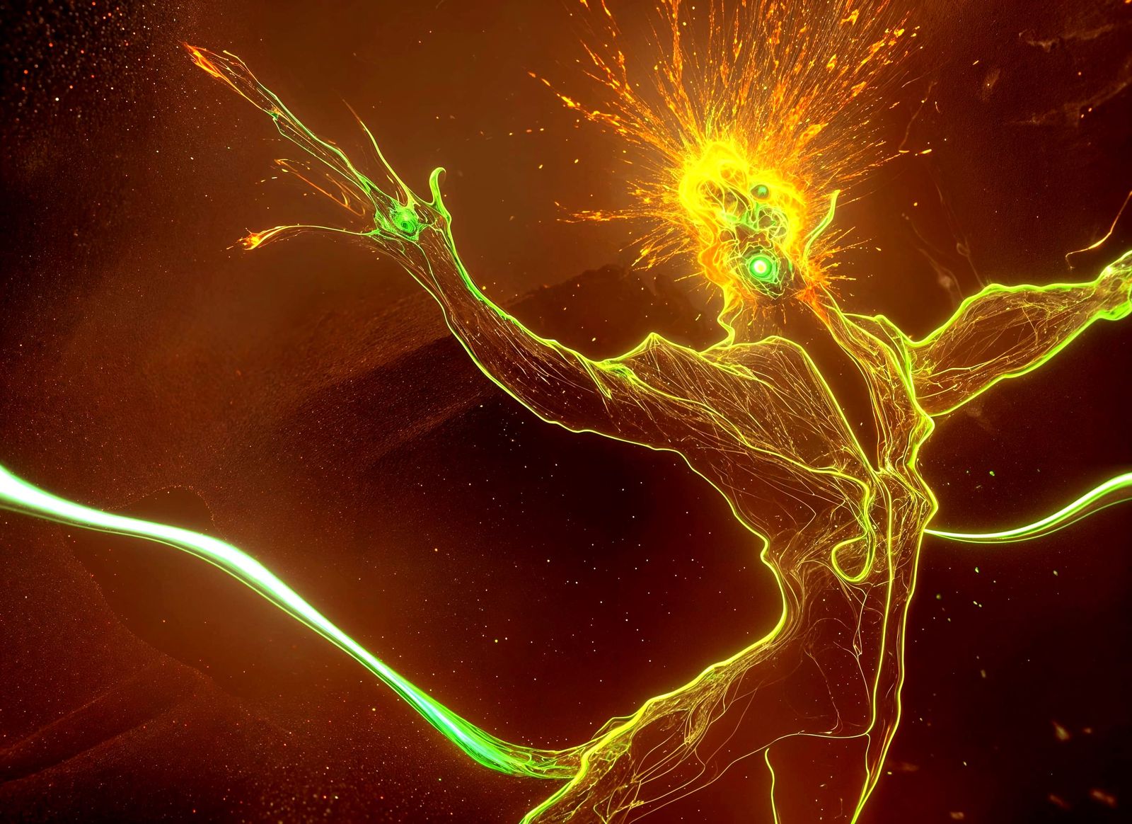 Vibrant Demon in Molten Glass