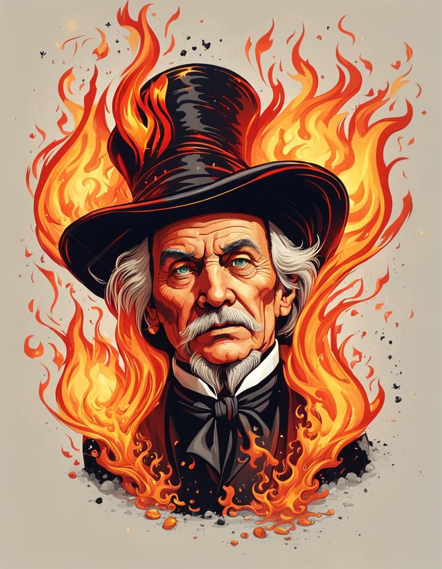 Fiery Portrait of a Legendary Magician