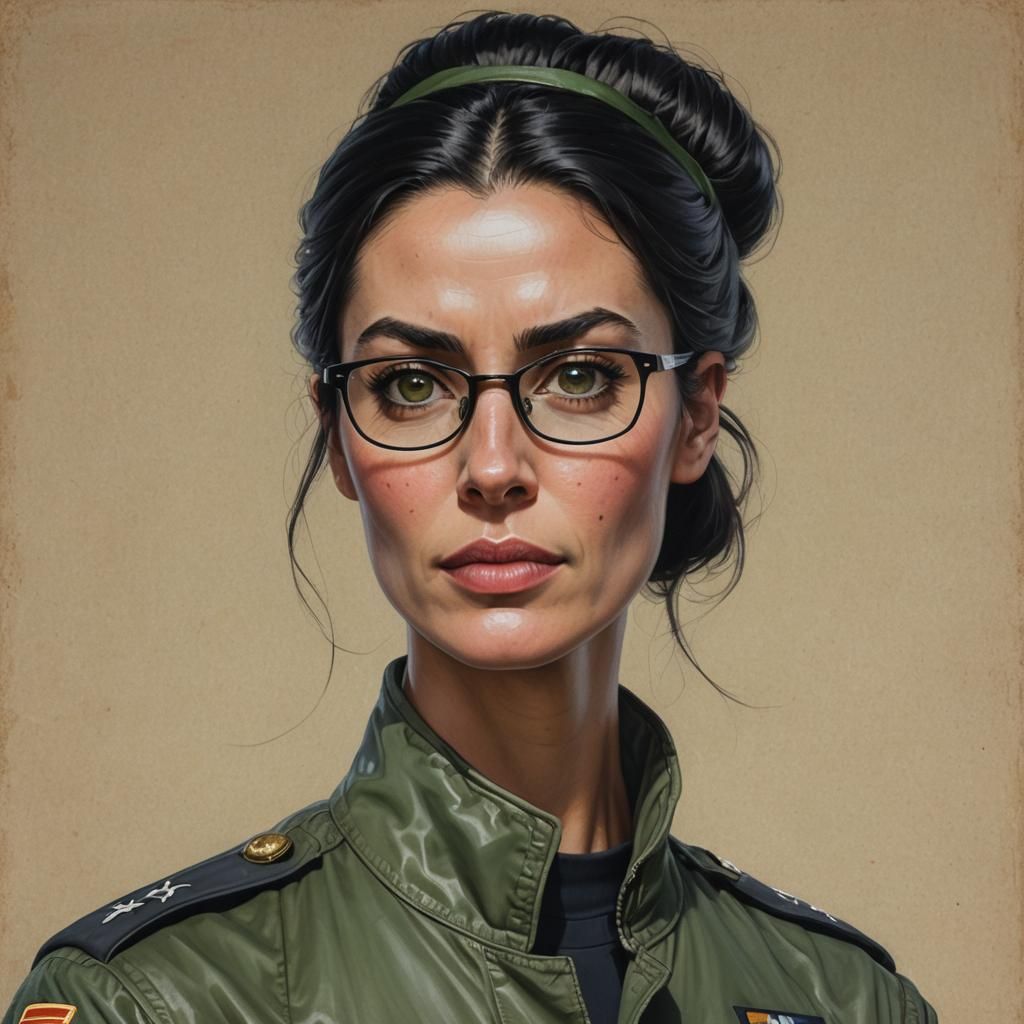 Hyperrealistic Portrait of a Serious Army Pilot