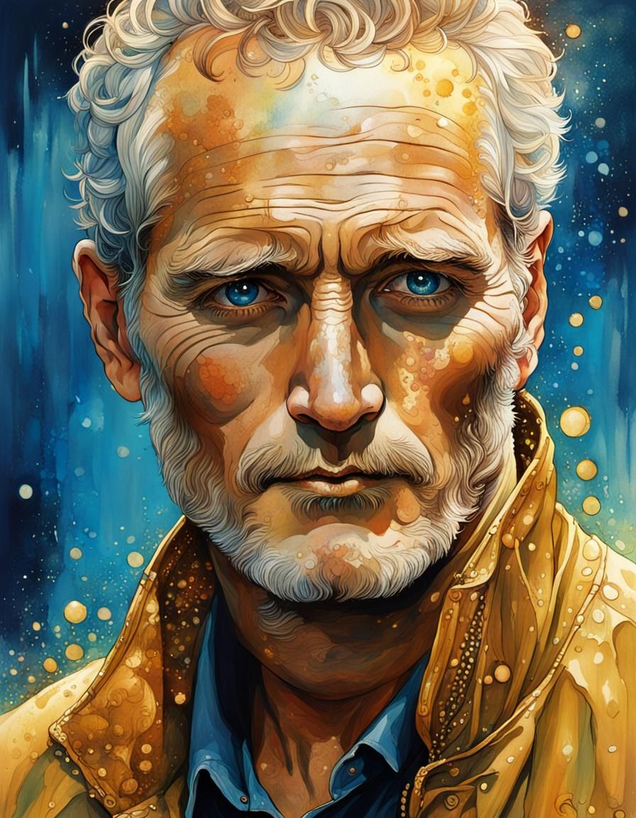 Paul Newman Portrait in Stephanie Law Style