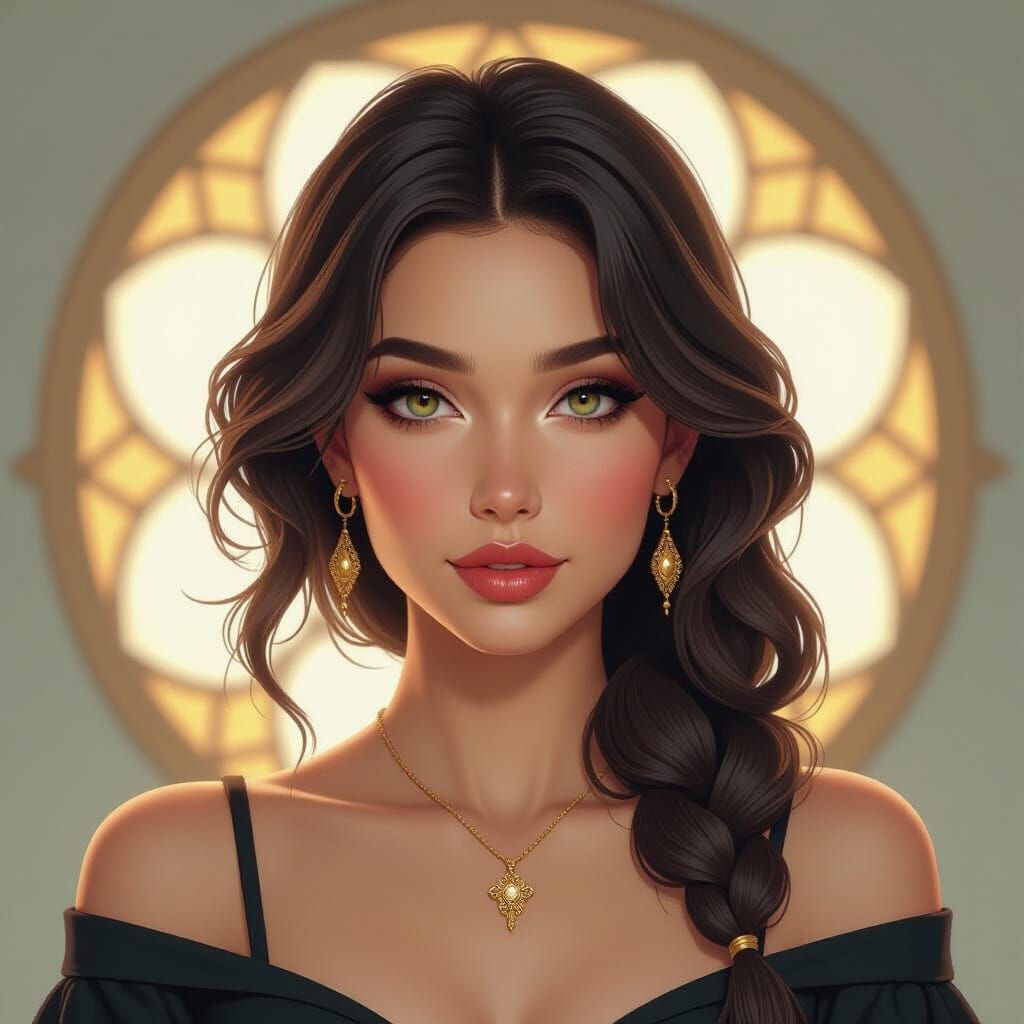 Detailed Portrait Concept Art in Triadic Colors