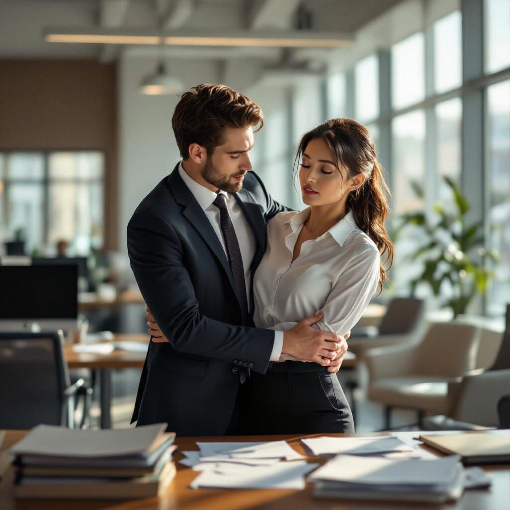 Awkward Office Moment: Boss and Employee in Semi-Realistic P...