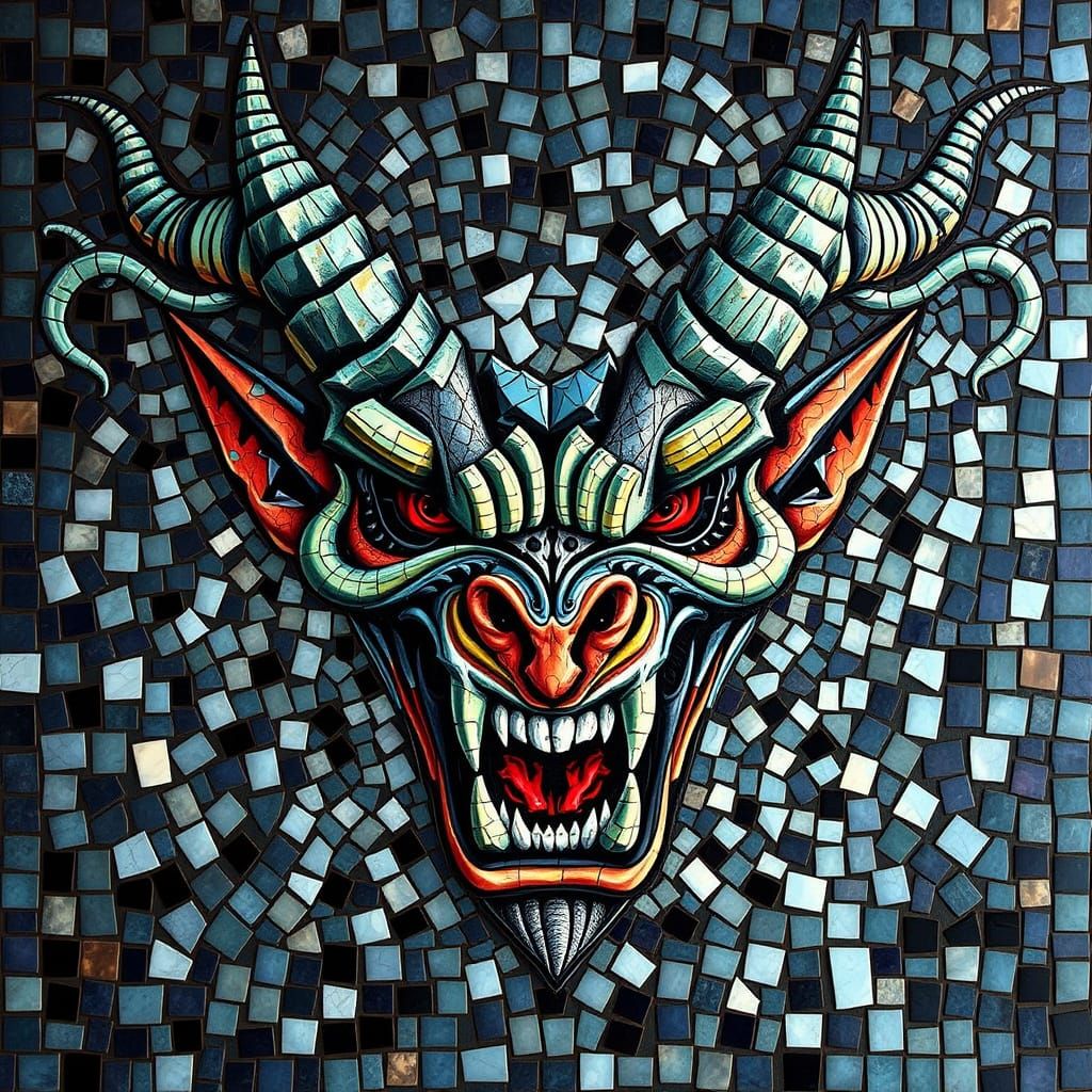 Scary devil face