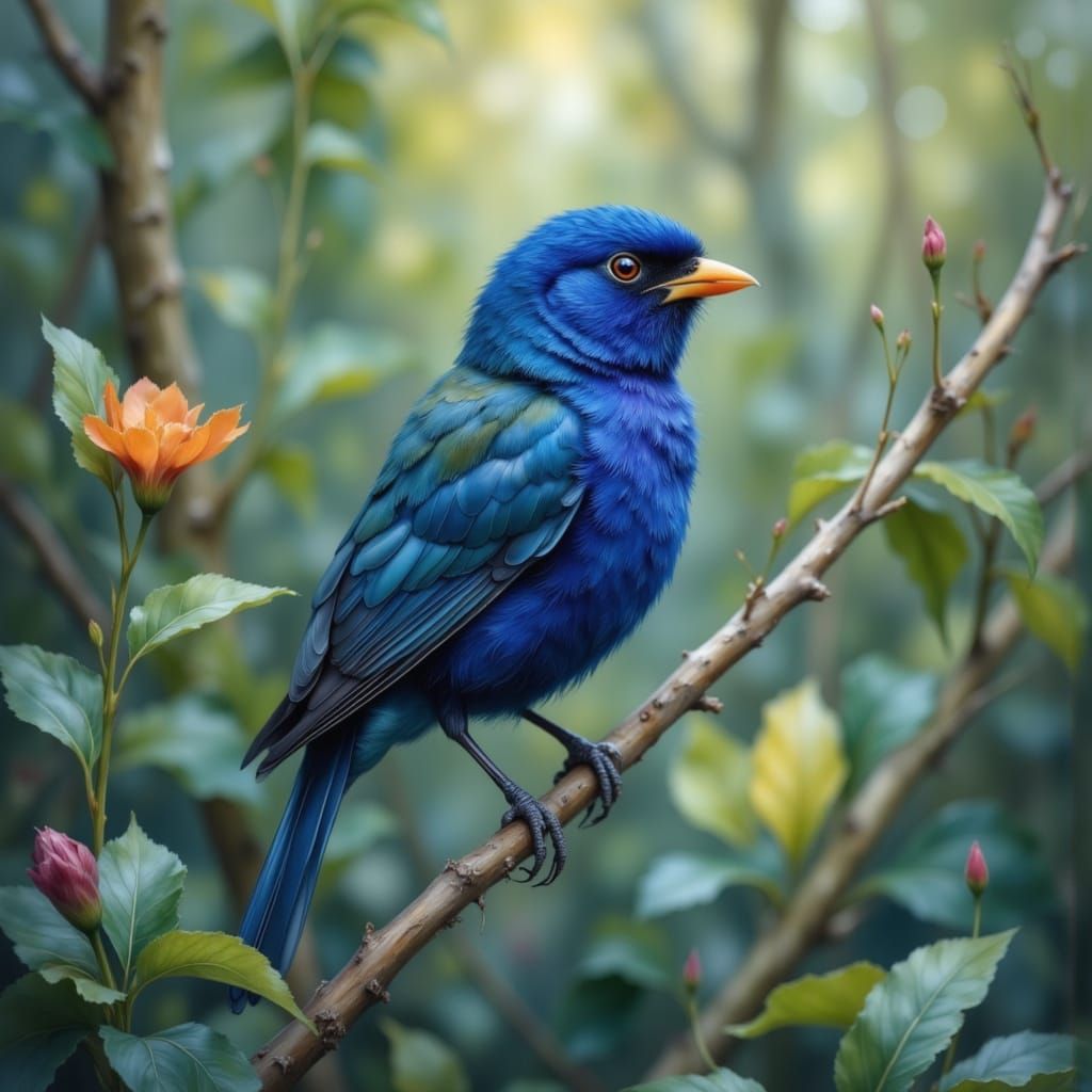 Indigo bunting perched