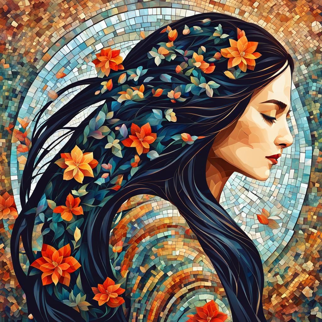 Floral Mosaic: Breathtaking Digital Art Image