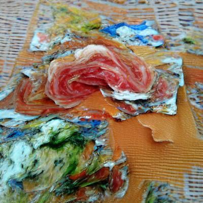 Abstract Impasto Painting with Bold Texture