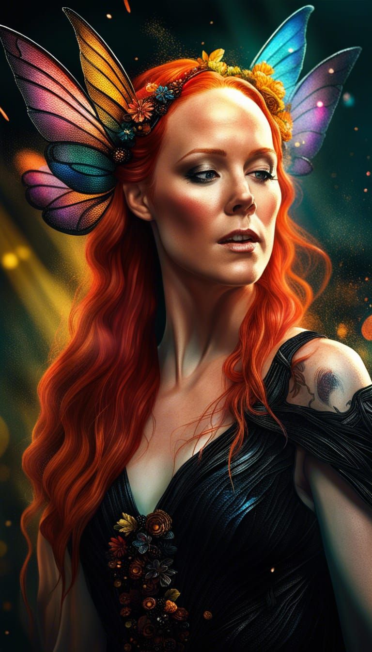 Fairy Queen Portrait in Hyperrealistic Splash Art