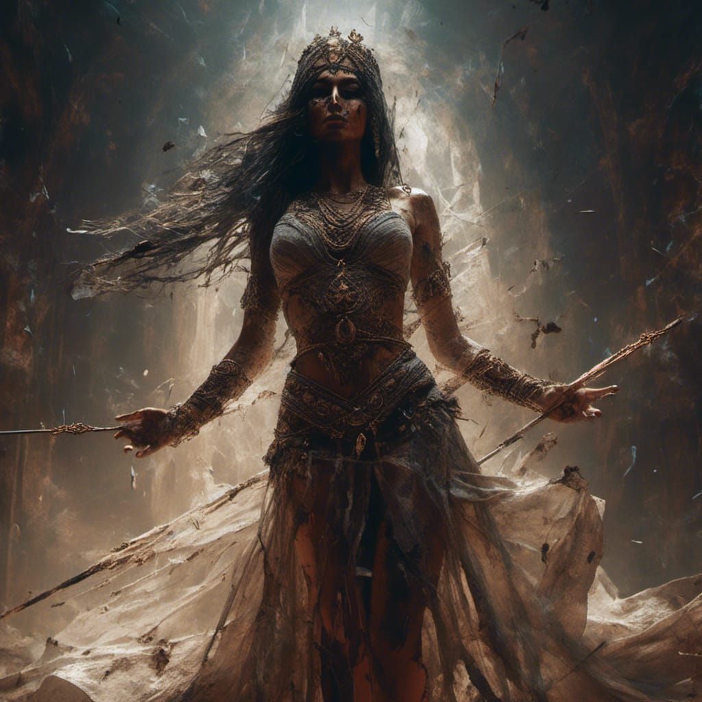 Macabre Arab Warrior Belly Dancer in Dark Fantasy