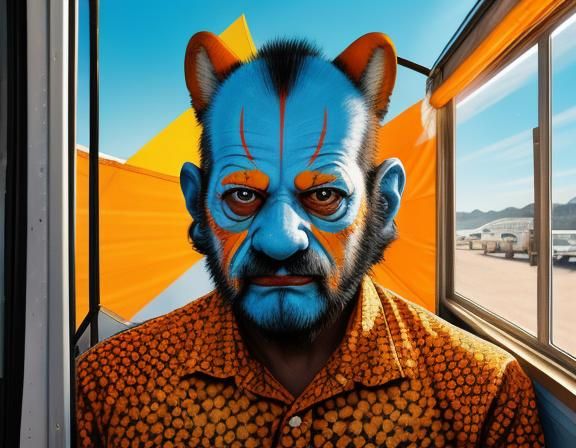 Astral Circus Owner in Holographic Sunlight