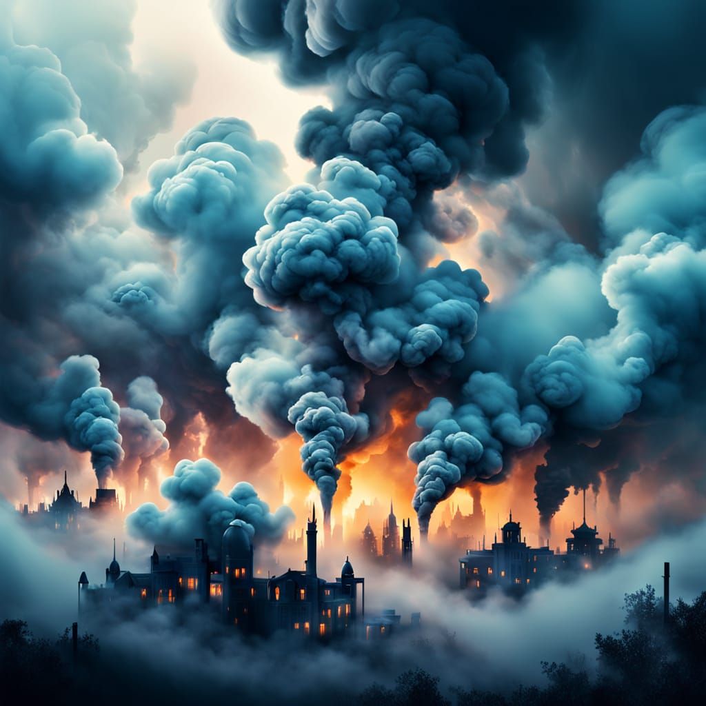 Surreal 'Smog' Word Art in Eerie Colors