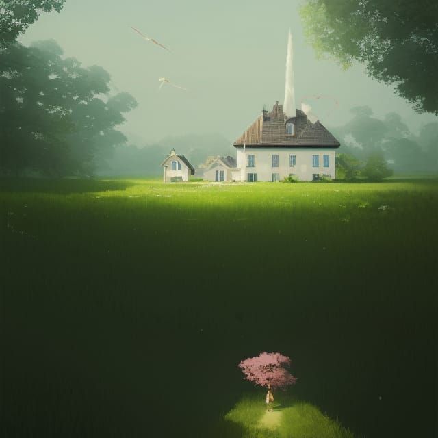 Dreamy White Farmhouse on Green Island