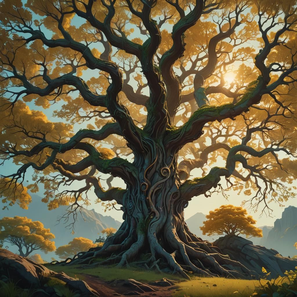 Majestic Tree of Life Digital Matte Painting