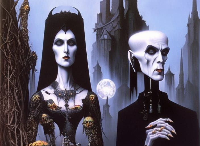 Dark Gothic Portrait in a Macabre Style