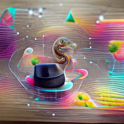 cute snake wearing top hat and monocle
