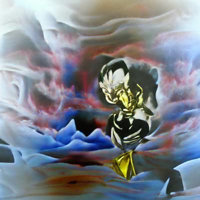Surreal Fusion of Vegeta and Gohan in Dali Style