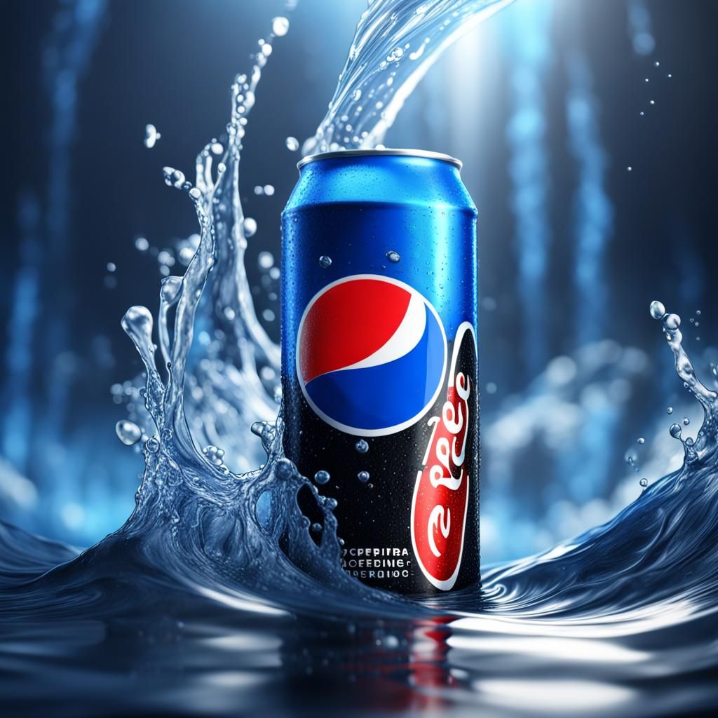 Pepsi Can in Water: Detailed Matte Painting