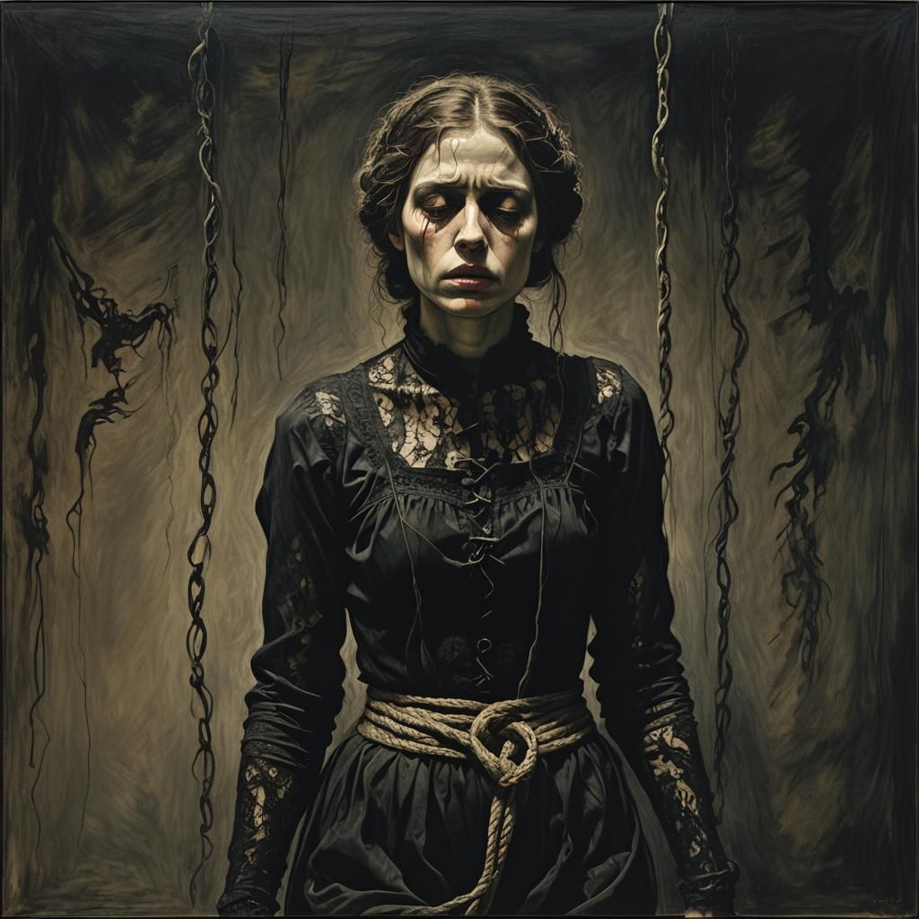 Woman in Lace: A Chiaroscuro Study