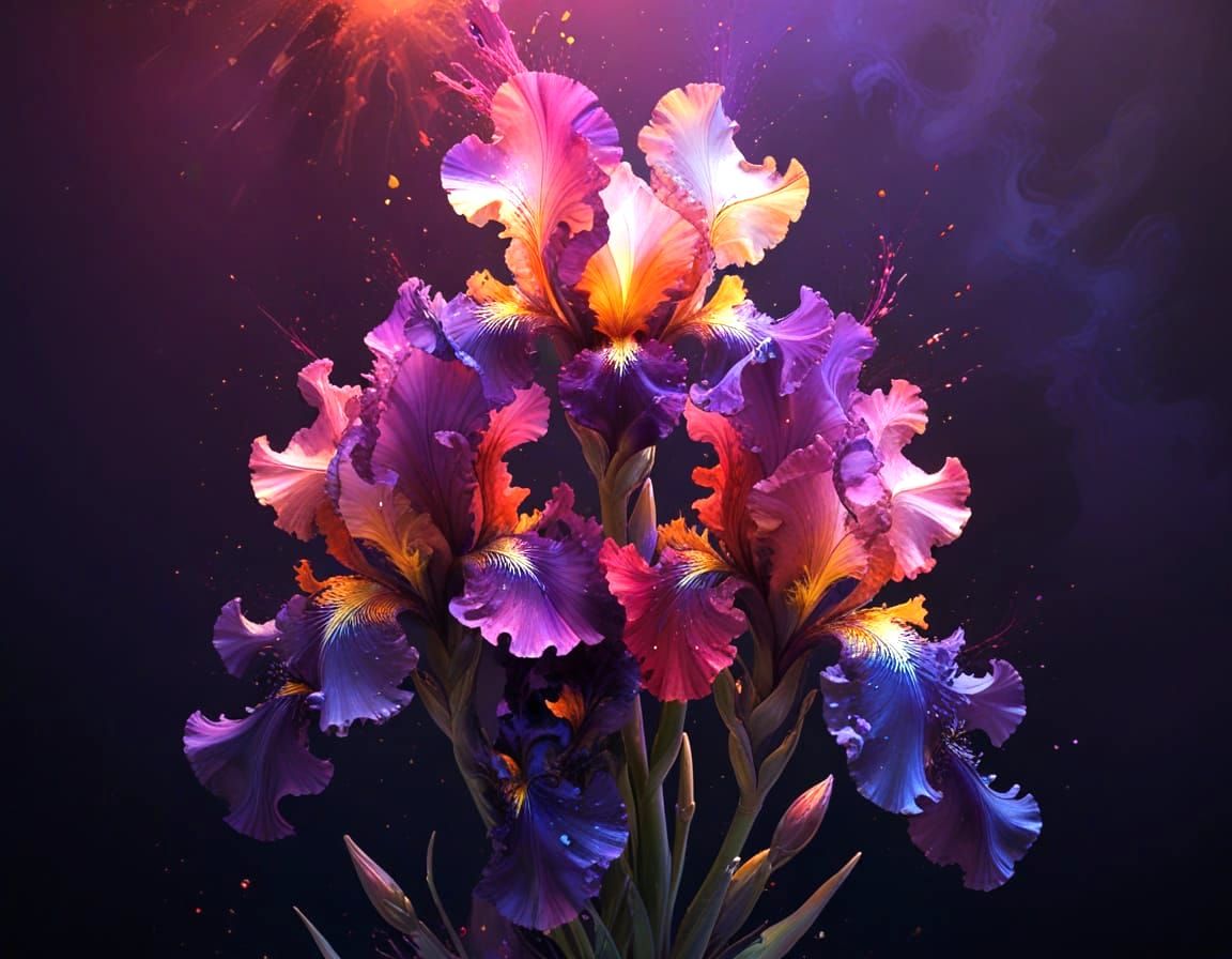 Vibrant Bloom in a Grunge Aesthetic