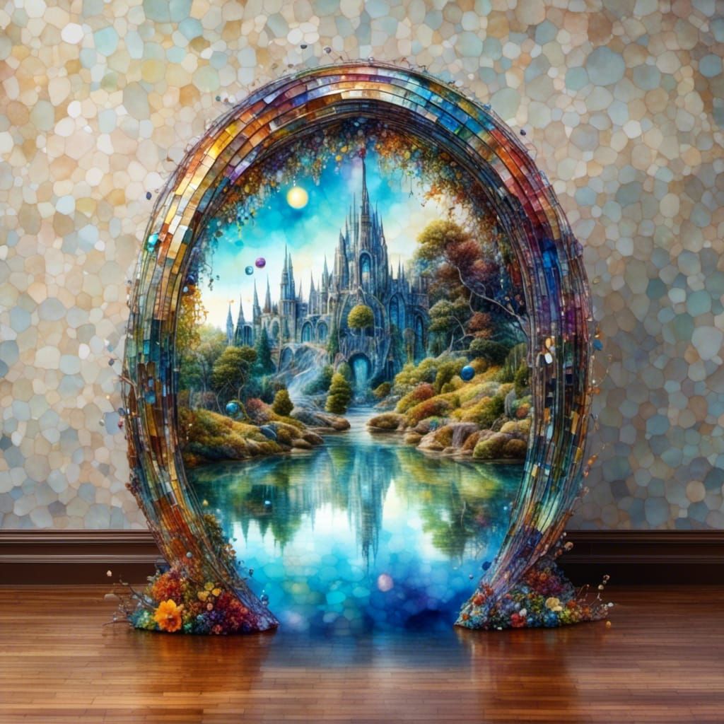 Hyperrealistic Interdimensional Portal Beckons with Light