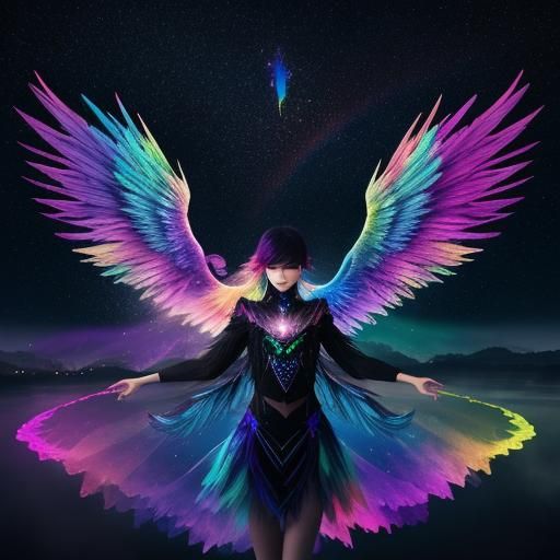 Rainbow-Winged Smoke Girl Over Crystal River