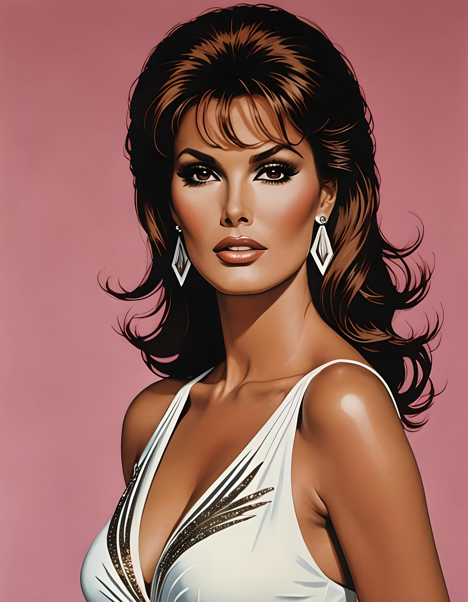 Raquel Welch in Art Deco Pop Art Style