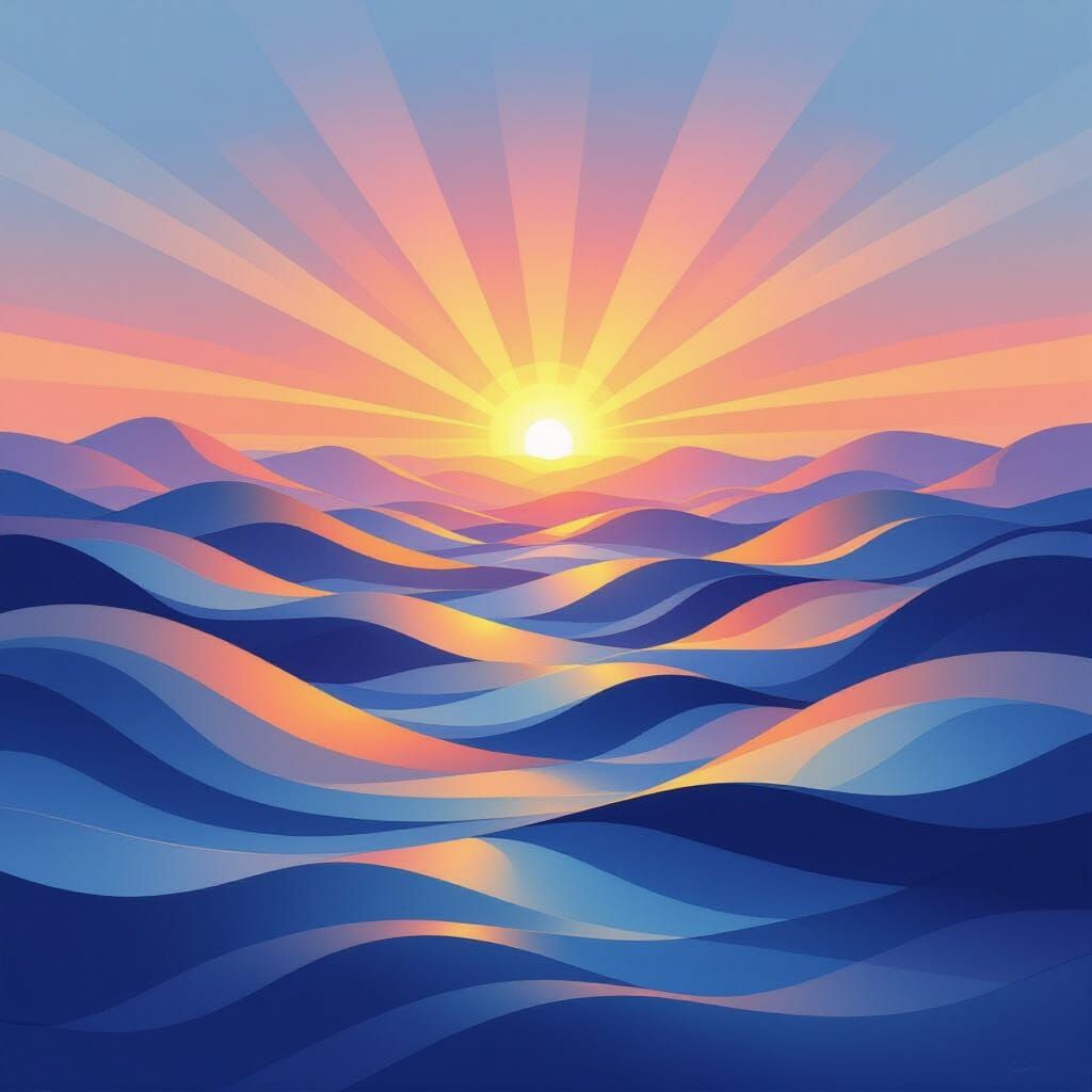 Symphony of Light and Water, abstract painting