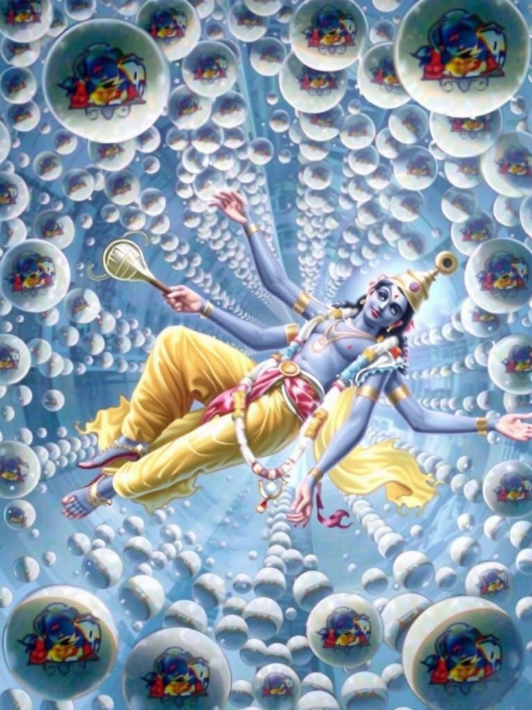 Maha Vishnu in Cosmic Comic Book Art