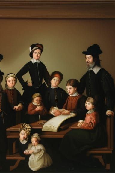 17th Century Jewish Woman Surrounded by Children